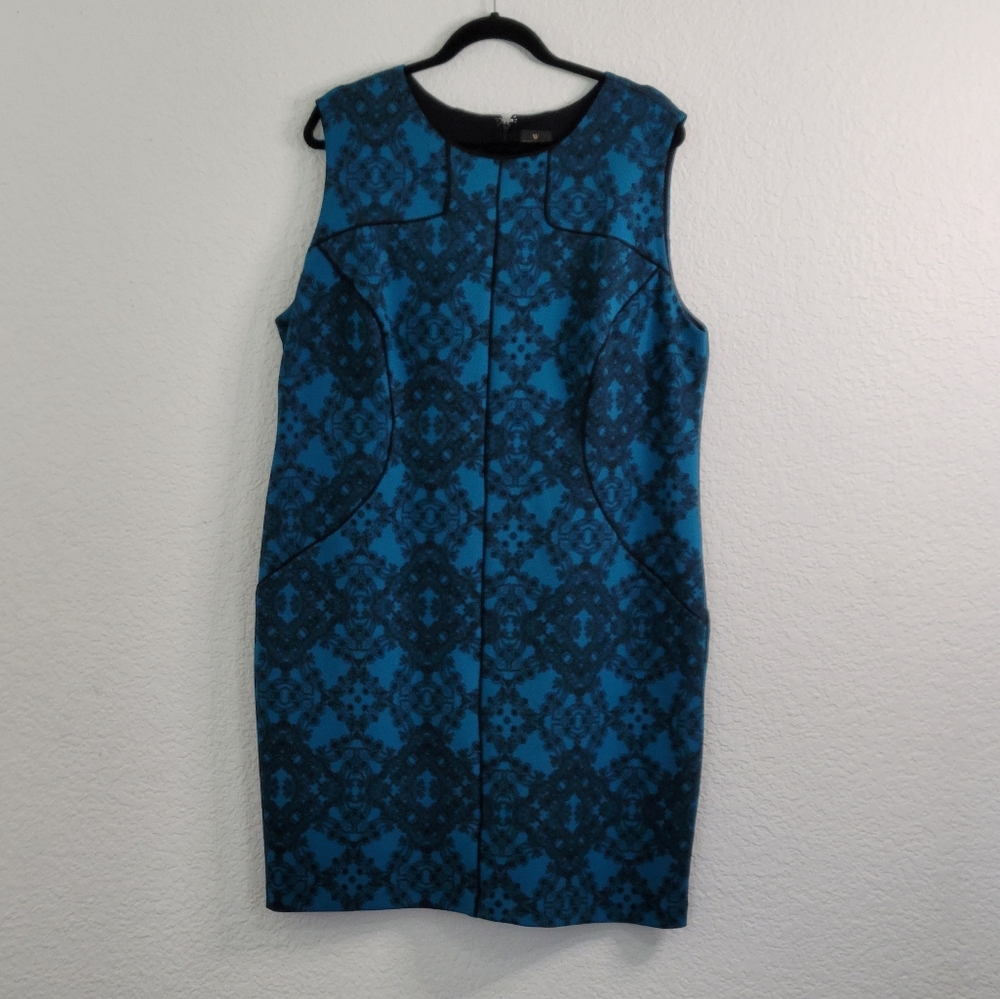 Turquoise and Black Dress